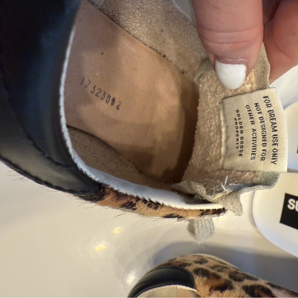Golden Goose Leopard Print Sneakers with Black Star - Picture 7 of 16